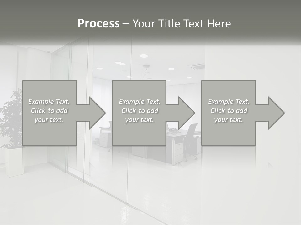 An Office With Glass Walls And A Plant In The Middle PowerPoint Template
