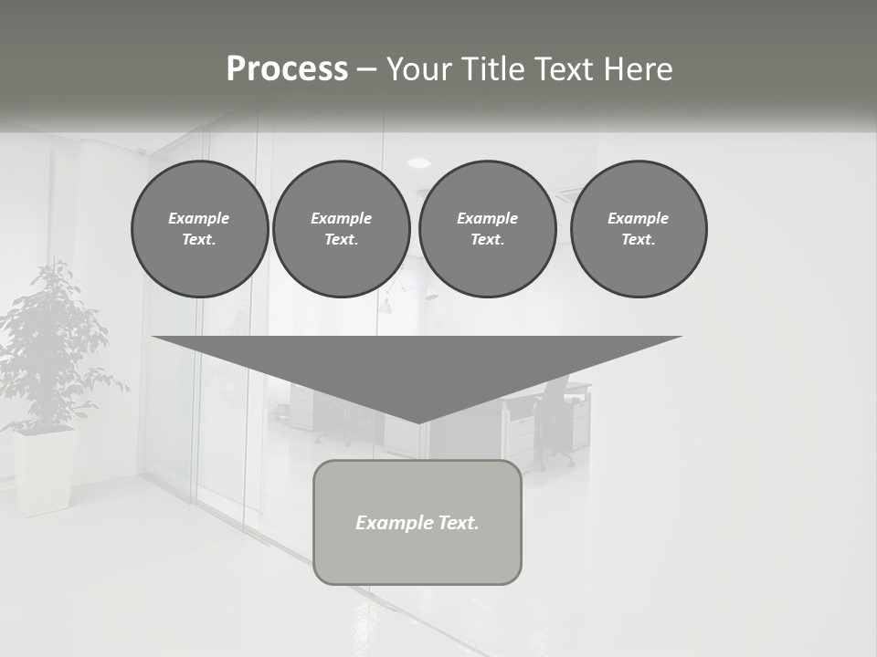An Office With Glass Walls And A Plant In The Middle PowerPoint Template