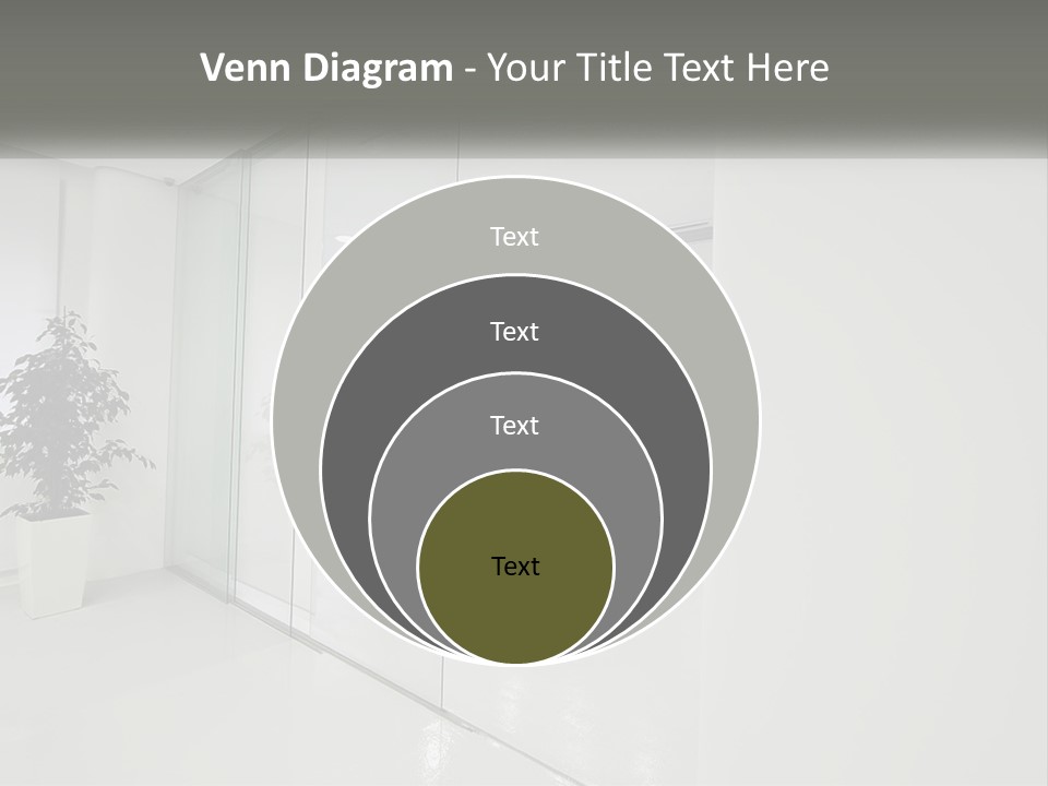 An Office With Glass Walls And A Plant In The Middle PowerPoint Template