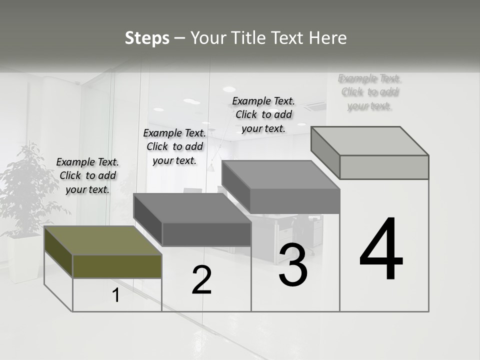 An Office With Glass Walls And A Plant In The Middle PowerPoint Template