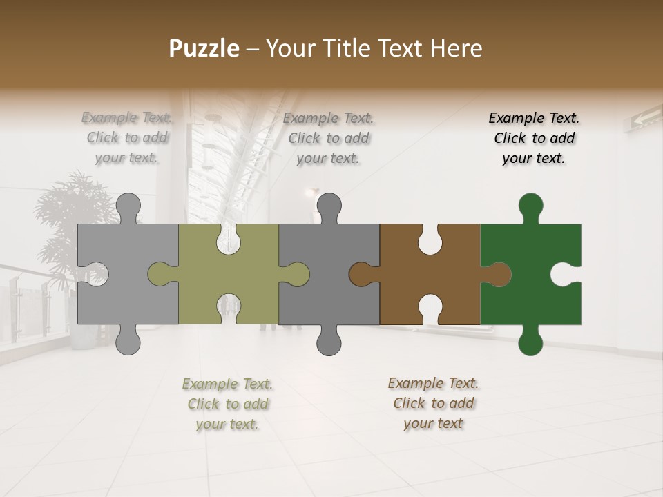 A Couple Of People Walking Down A Hallway PowerPoint Template