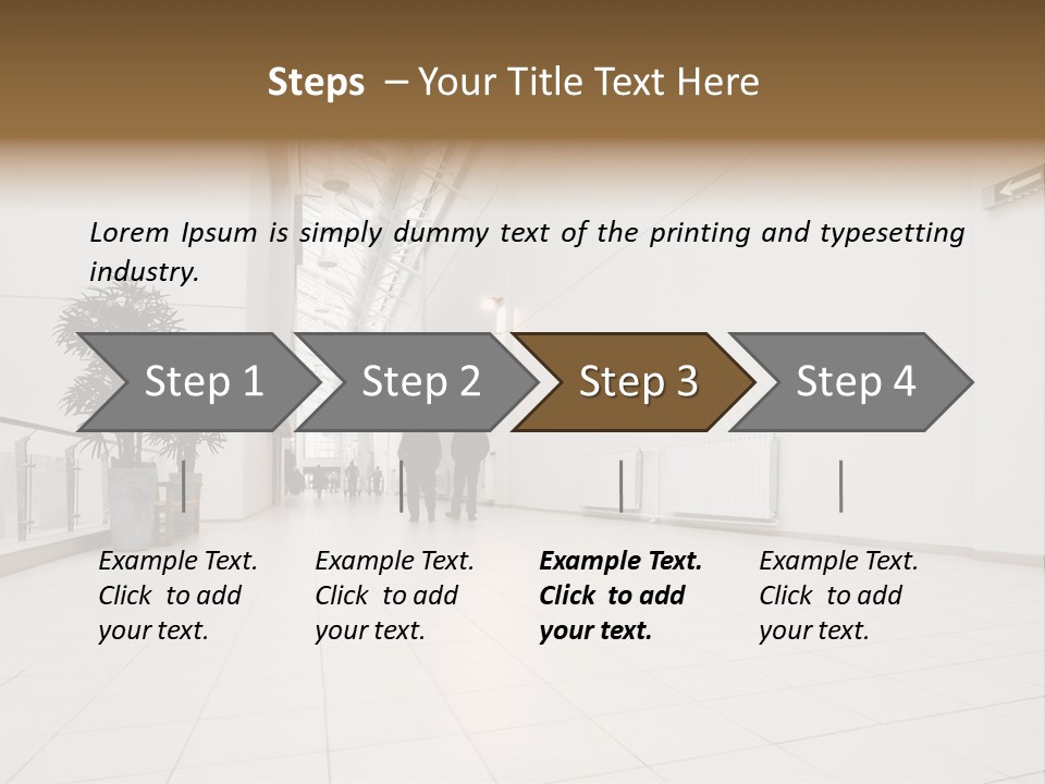 A Couple Of People Walking Down A Hallway PowerPoint Template