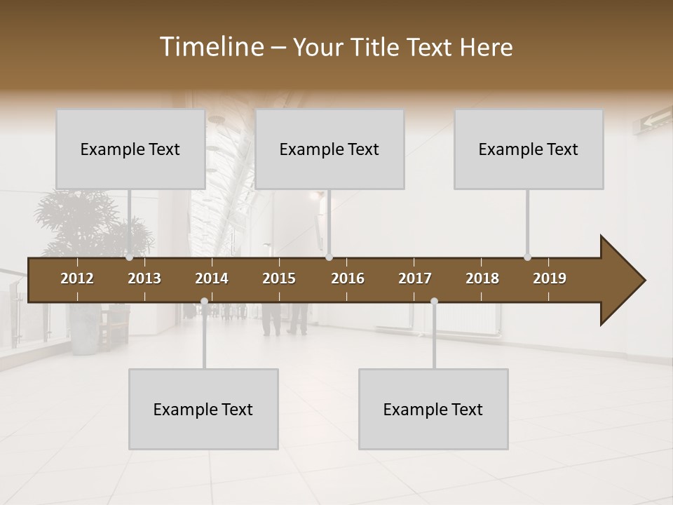 A Couple Of People Walking Down A Hallway PowerPoint Template