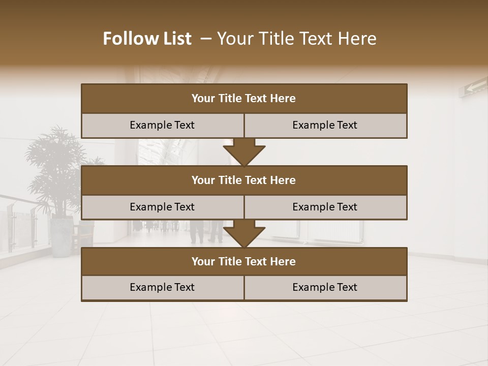 A Couple Of People Walking Down A Hallway PowerPoint Template