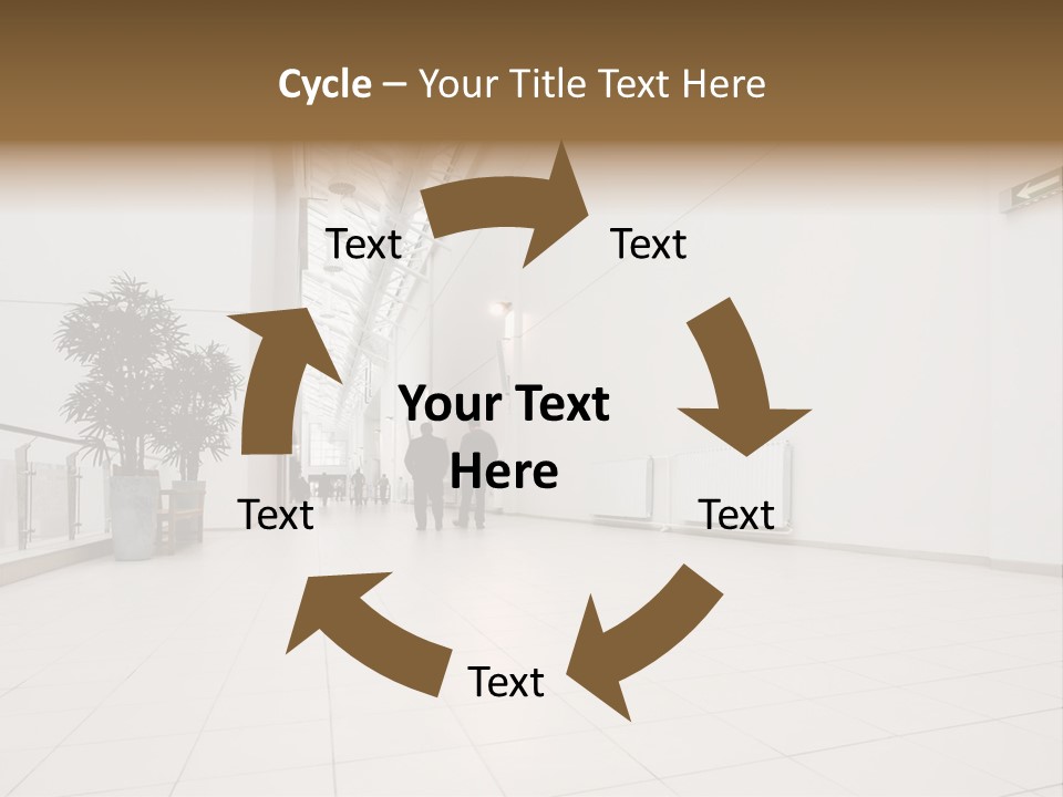A Couple Of People Walking Down A Hallway PowerPoint Template