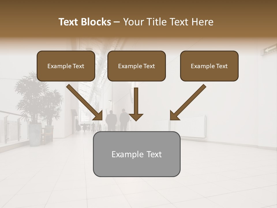 A Couple Of People Walking Down A Hallway PowerPoint Template