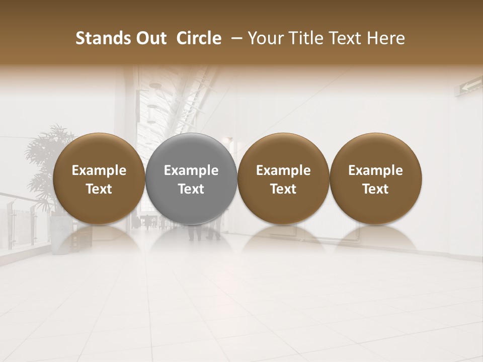 A Couple Of People Walking Down A Hallway PowerPoint Template