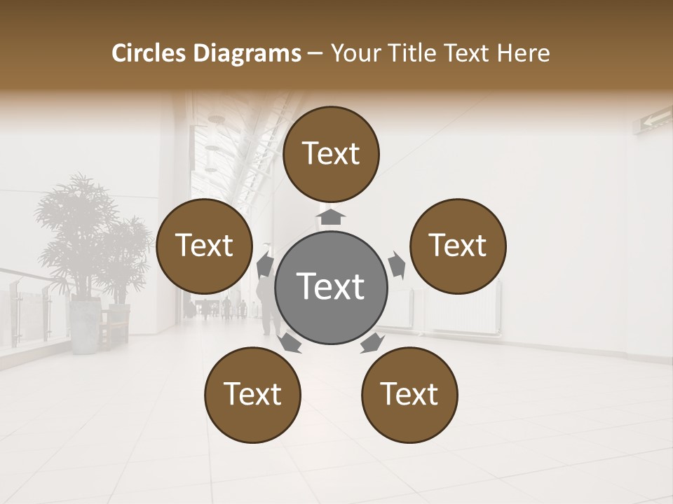 A Couple Of People Walking Down A Hallway PowerPoint Template