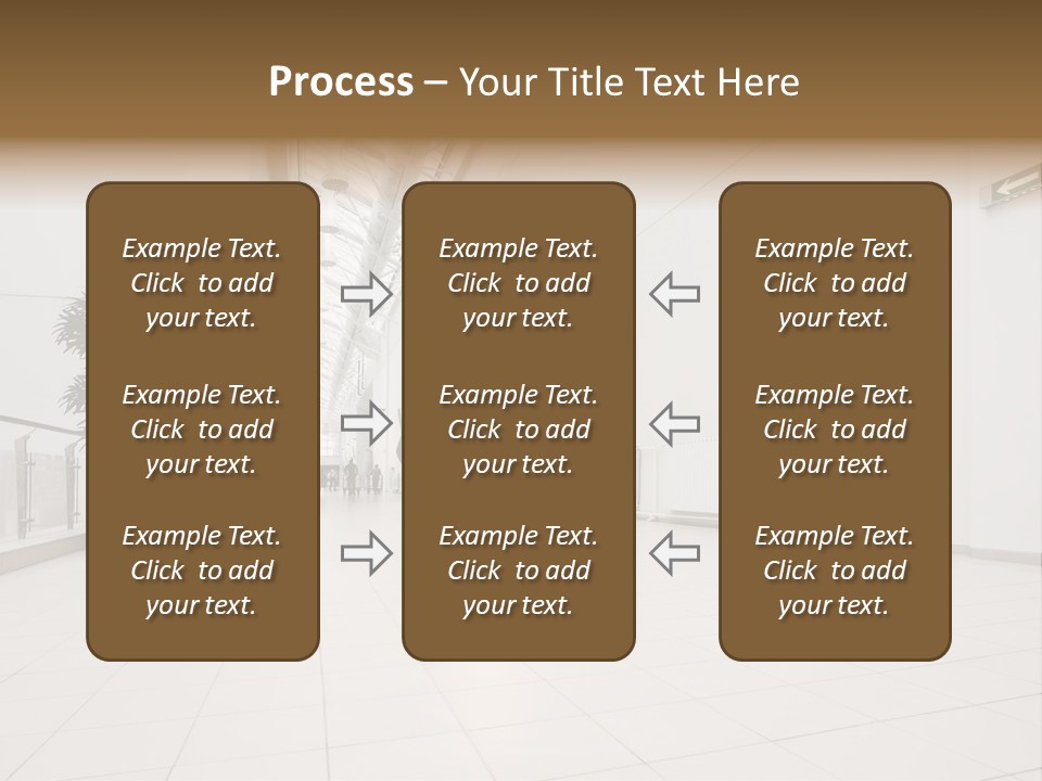 A Couple Of People Walking Down A Hallway PowerPoint Template
