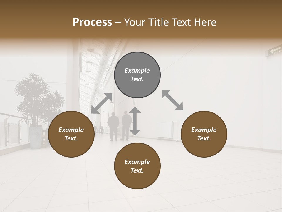 A Couple Of People Walking Down A Hallway PowerPoint Template