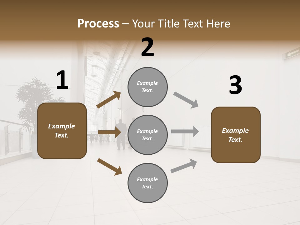 A Couple Of People Walking Down A Hallway PowerPoint Template