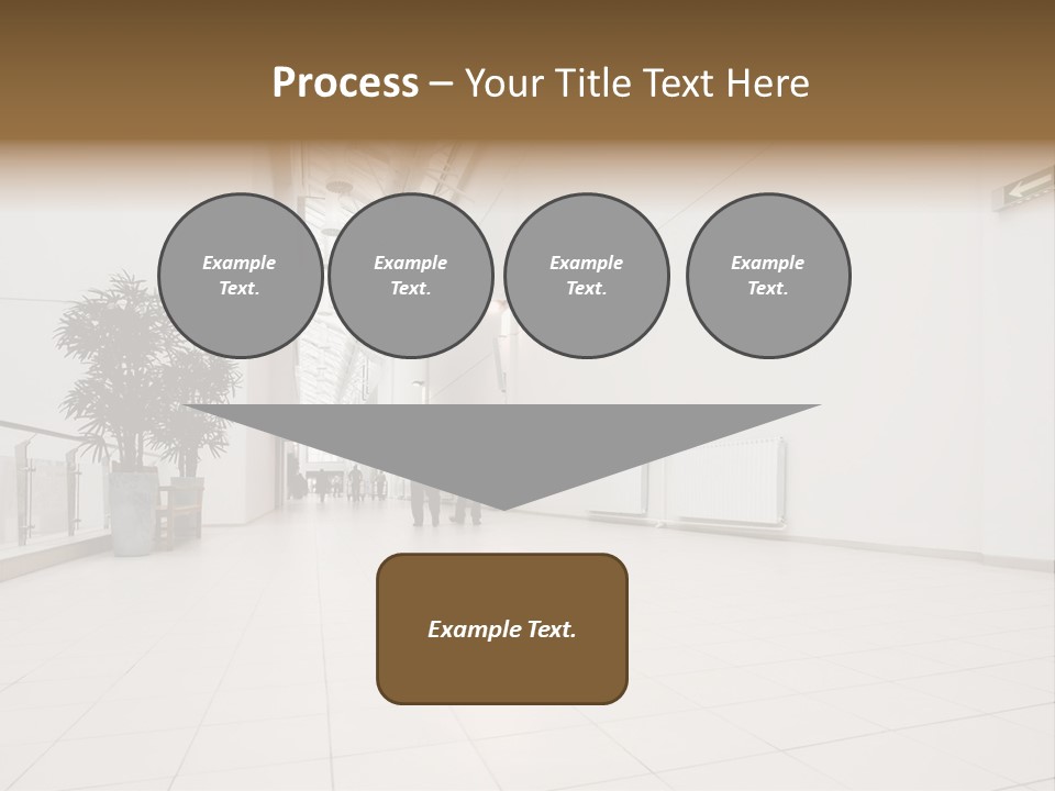 A Couple Of People Walking Down A Hallway PowerPoint Template