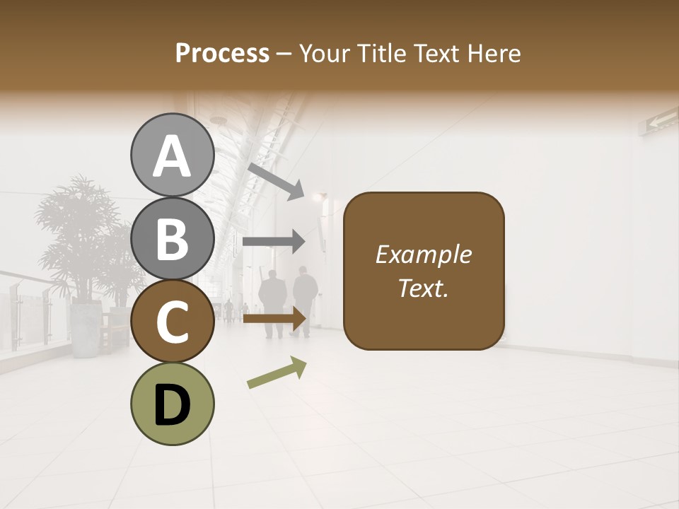 A Couple Of People Walking Down A Hallway PowerPoint Template