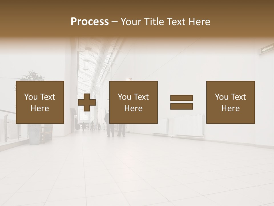 A Couple Of People Walking Down A Hallway PowerPoint Template