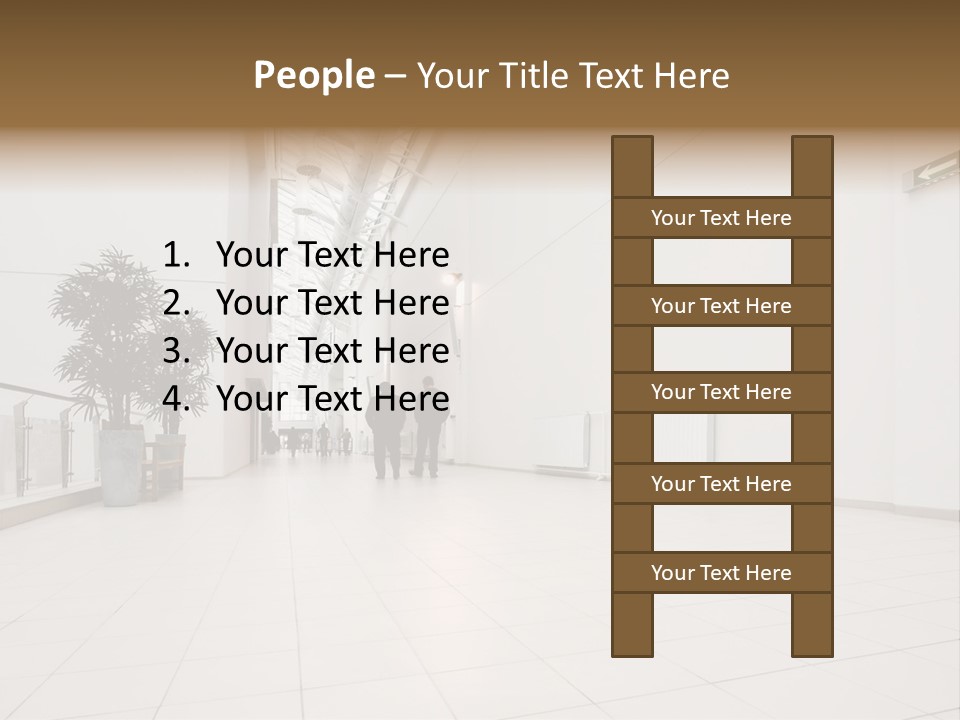 A Couple Of People Walking Down A Hallway PowerPoint Template