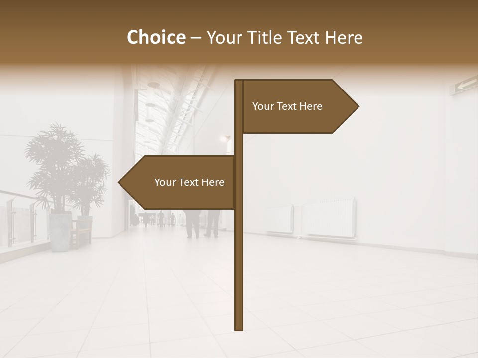 A Couple Of People Walking Down A Hallway PowerPoint Template