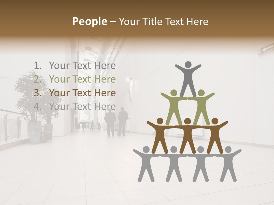 A Couple Of People Walking Down A Hallway PowerPoint Template