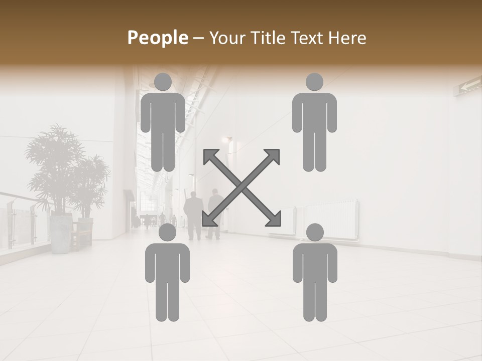 A Couple Of People Walking Down A Hallway PowerPoint Template