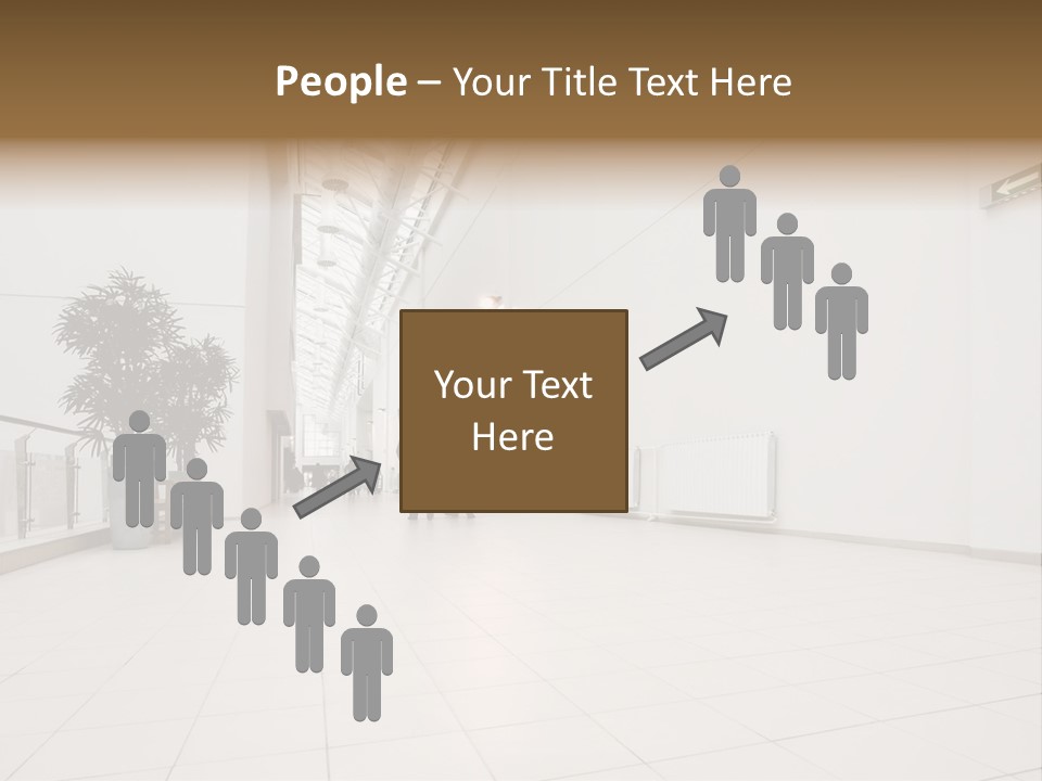 A Couple Of People Walking Down A Hallway PowerPoint Template