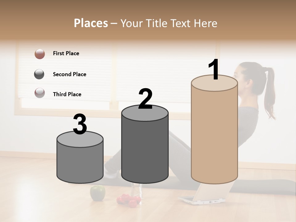 A Woman Sitting On The Floor Using A Laptop Computer PowerPoint Template