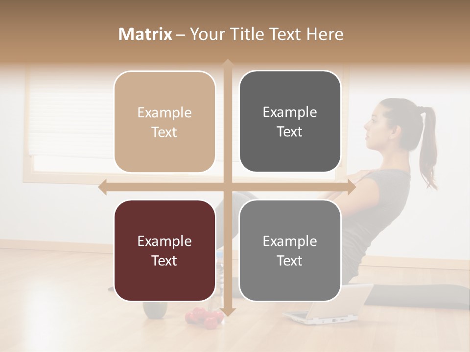 A Woman Sitting On The Floor Using A Laptop Computer PowerPoint Template