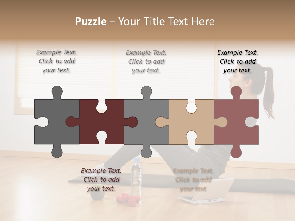 A Woman Sitting On The Floor Using A Laptop Computer PowerPoint Template