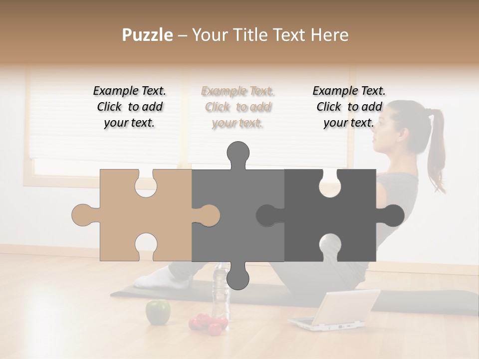 A Woman Sitting On The Floor Using A Laptop Computer PowerPoint Template