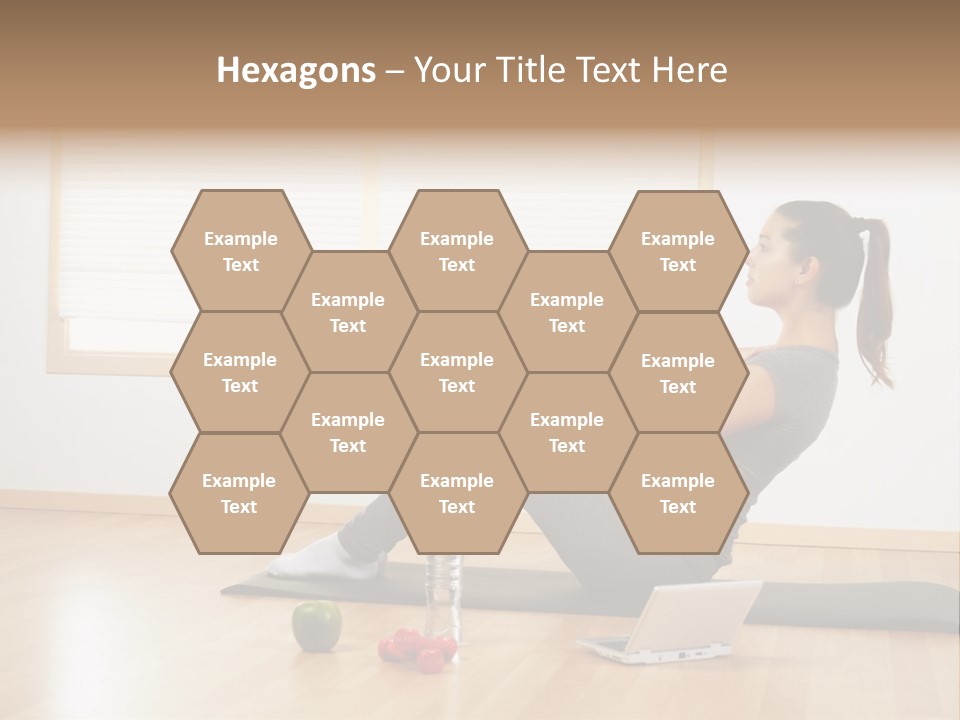 A Woman Sitting On The Floor Using A Laptop Computer PowerPoint Template