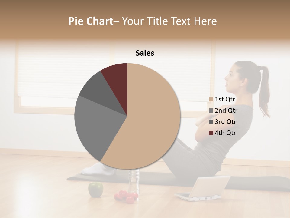 A Woman Sitting On The Floor Using A Laptop Computer PowerPoint Template