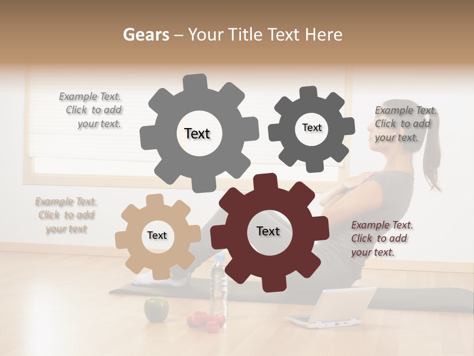 A Woman Sitting On The Floor Using A Laptop Computer PowerPoint Template