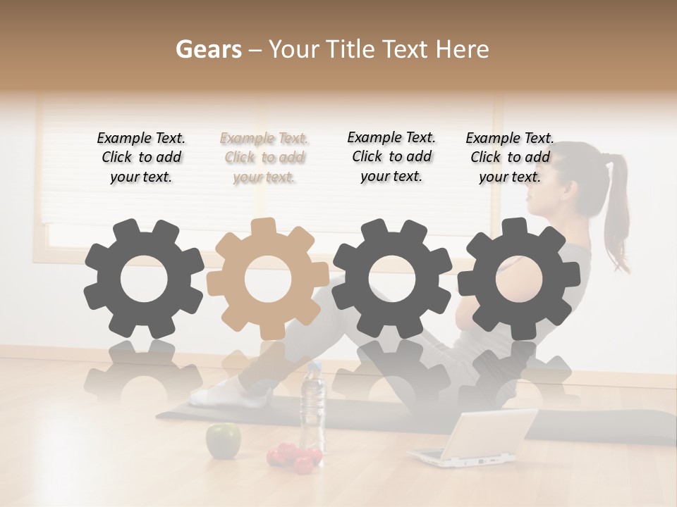 A Woman Sitting On The Floor Using A Laptop Computer PowerPoint Template