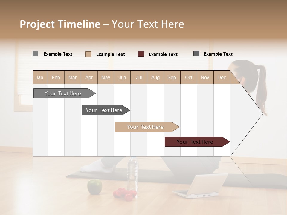 A Woman Sitting On The Floor Using A Laptop Computer PowerPoint Template