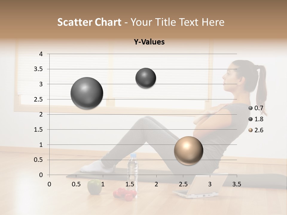 A Woman Sitting On The Floor Using A Laptop Computer PowerPoint Template
