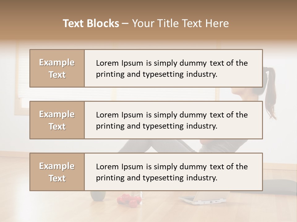 A Woman Sitting On The Floor Using A Laptop Computer PowerPoint Template