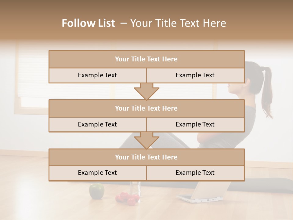 A Woman Sitting On The Floor Using A Laptop Computer PowerPoint Template