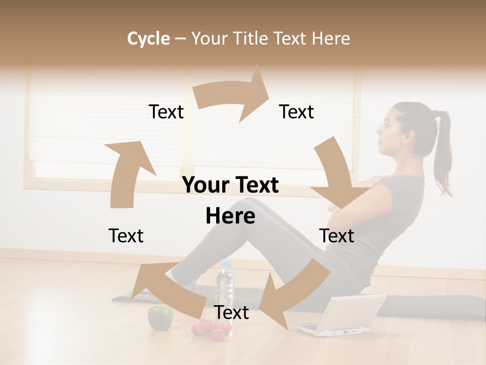 A Woman Sitting On The Floor Using A Laptop Computer PowerPoint Template