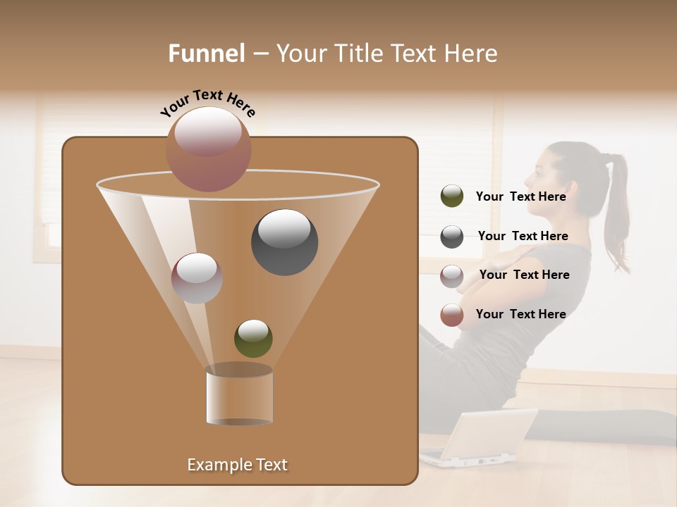 A Woman Sitting On The Floor Using A Laptop Computer PowerPoint Template