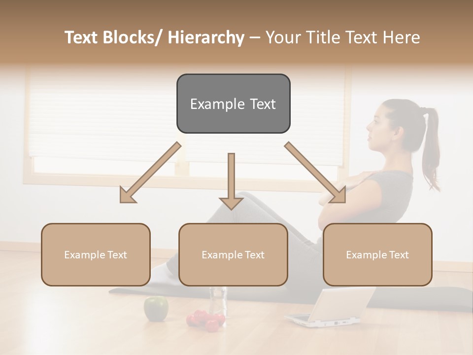 A Woman Sitting On The Floor Using A Laptop Computer PowerPoint Template