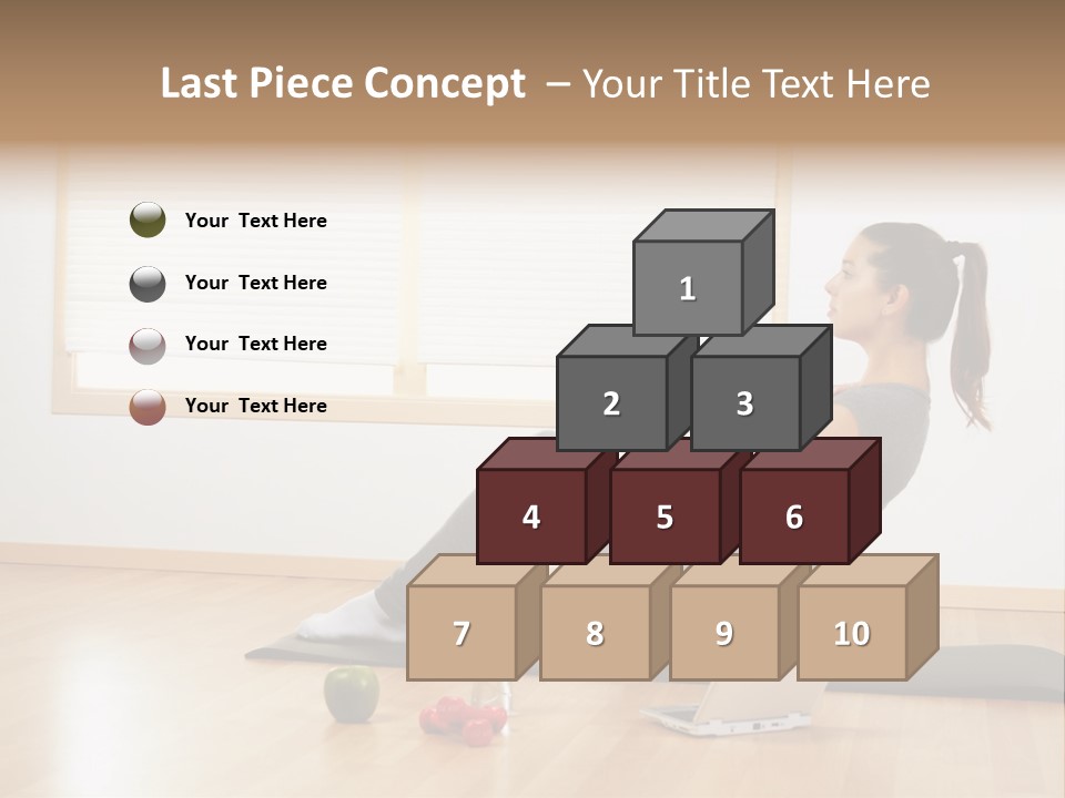 A Woman Sitting On The Floor Using A Laptop Computer PowerPoint Template