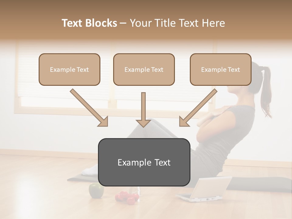 A Woman Sitting On The Floor Using A Laptop Computer PowerPoint Template