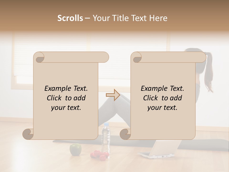 A Woman Sitting On The Floor Using A Laptop Computer PowerPoint Template