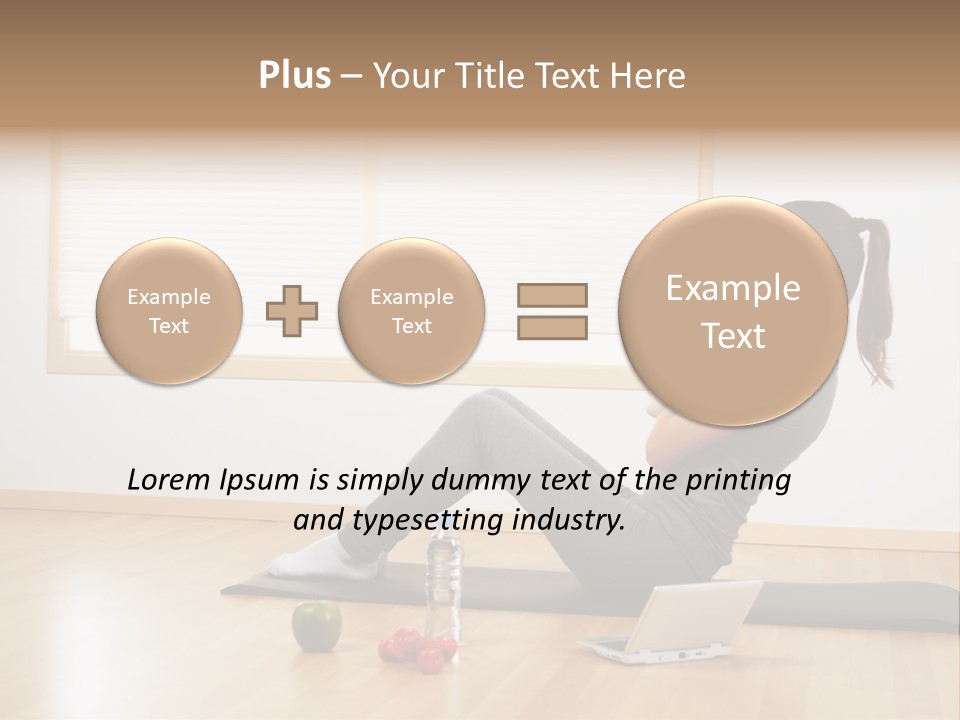 A Woman Sitting On The Floor Using A Laptop Computer PowerPoint Template