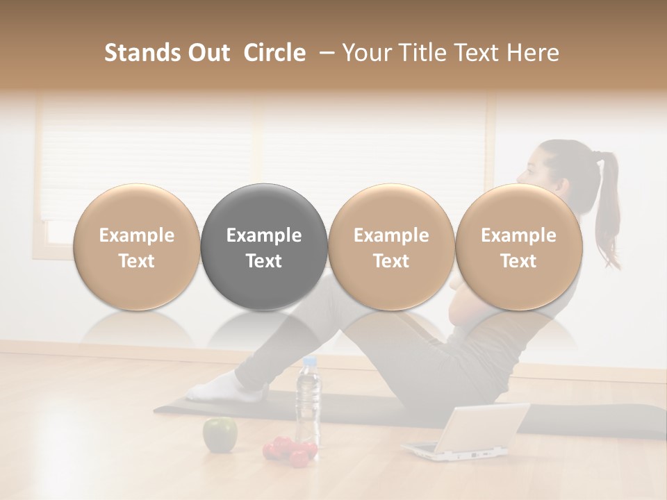 A Woman Sitting On The Floor Using A Laptop Computer PowerPoint Template