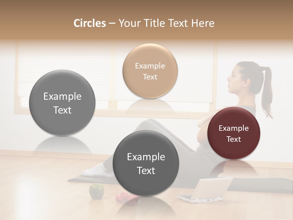 A Woman Sitting On The Floor Using A Laptop Computer PowerPoint Template