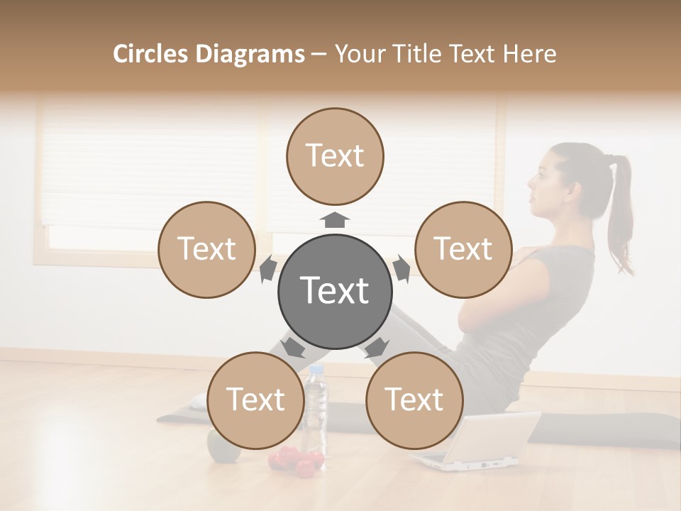 A Woman Sitting On The Floor Using A Laptop Computer PowerPoint Template