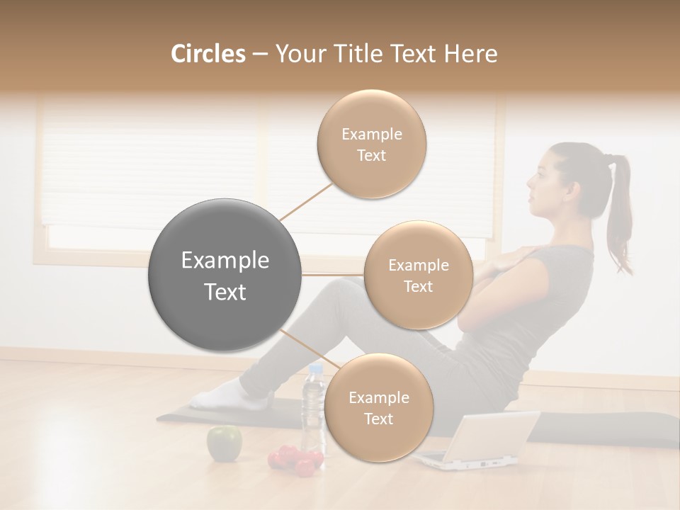 A Woman Sitting On The Floor Using A Laptop Computer PowerPoint Template