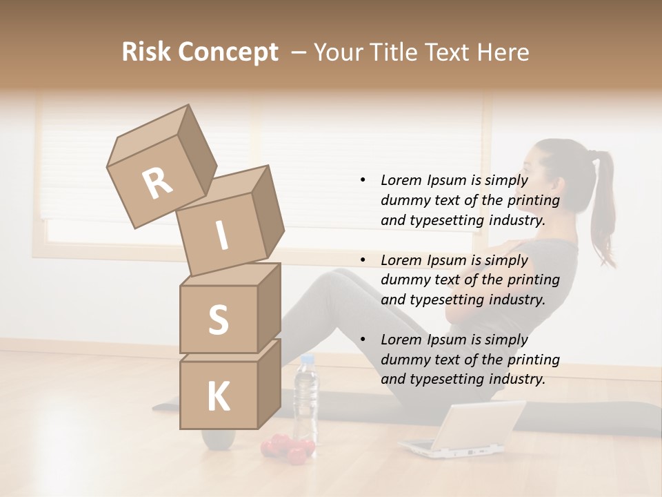 A Woman Sitting On The Floor Using A Laptop Computer PowerPoint Template