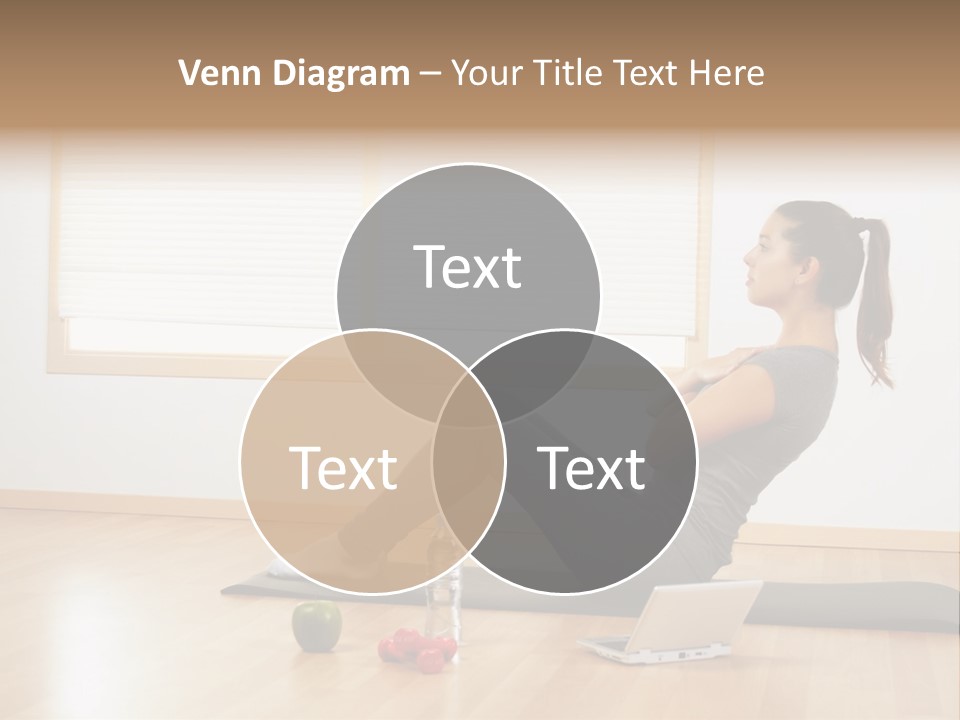 A Woman Sitting On The Floor Using A Laptop Computer PowerPoint Template