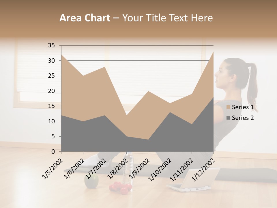 A Woman Sitting On The Floor Using A Laptop Computer PowerPoint Template