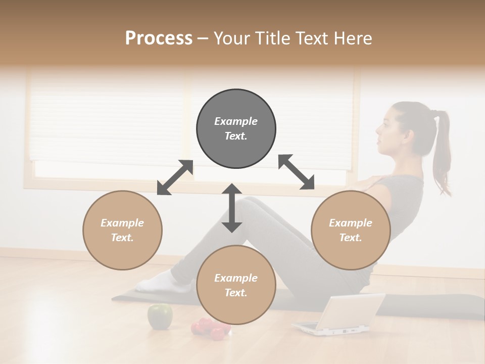 A Woman Sitting On The Floor Using A Laptop Computer PowerPoint Template